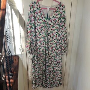 H&M Multicolor Floral Long Sleeve Dress